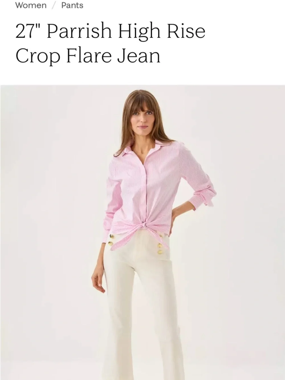Lilly Pulitzer Parrish high rise Crop Flare Jeans - Picture 1 of 7